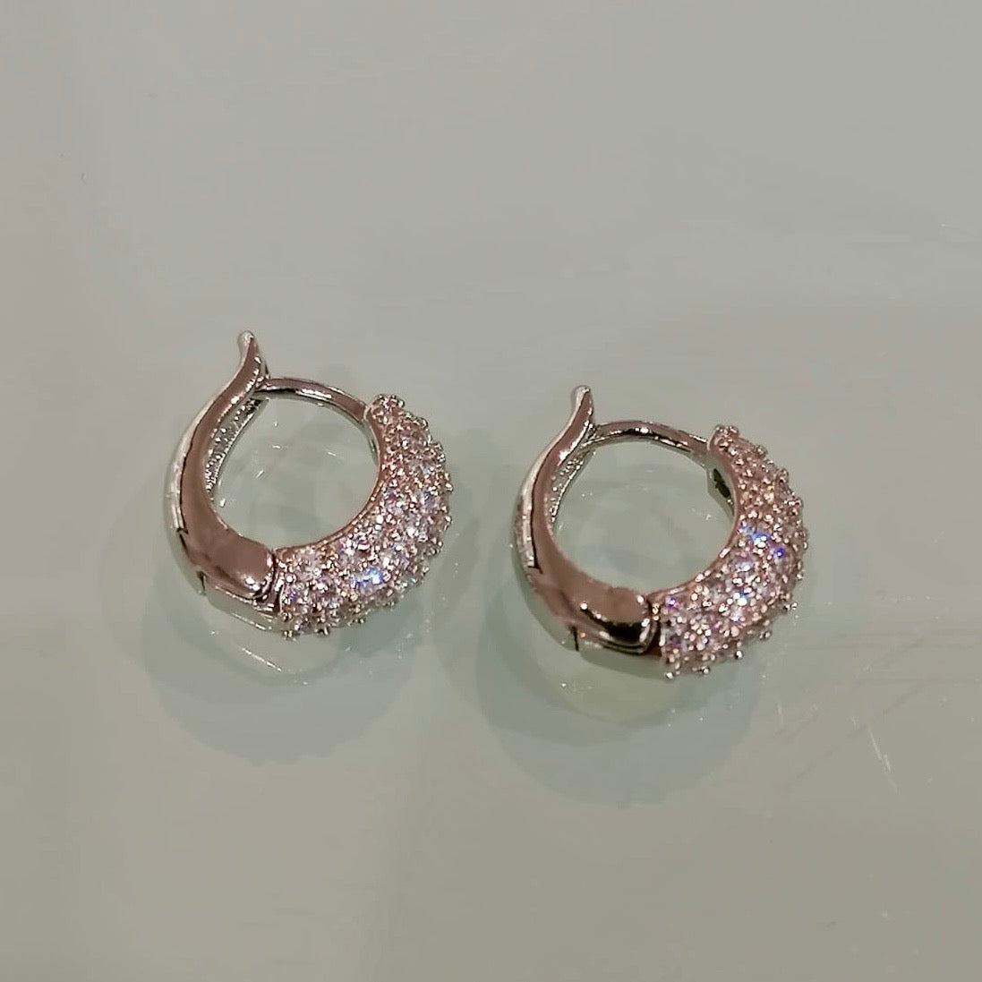 Orecchini Pavè argentati