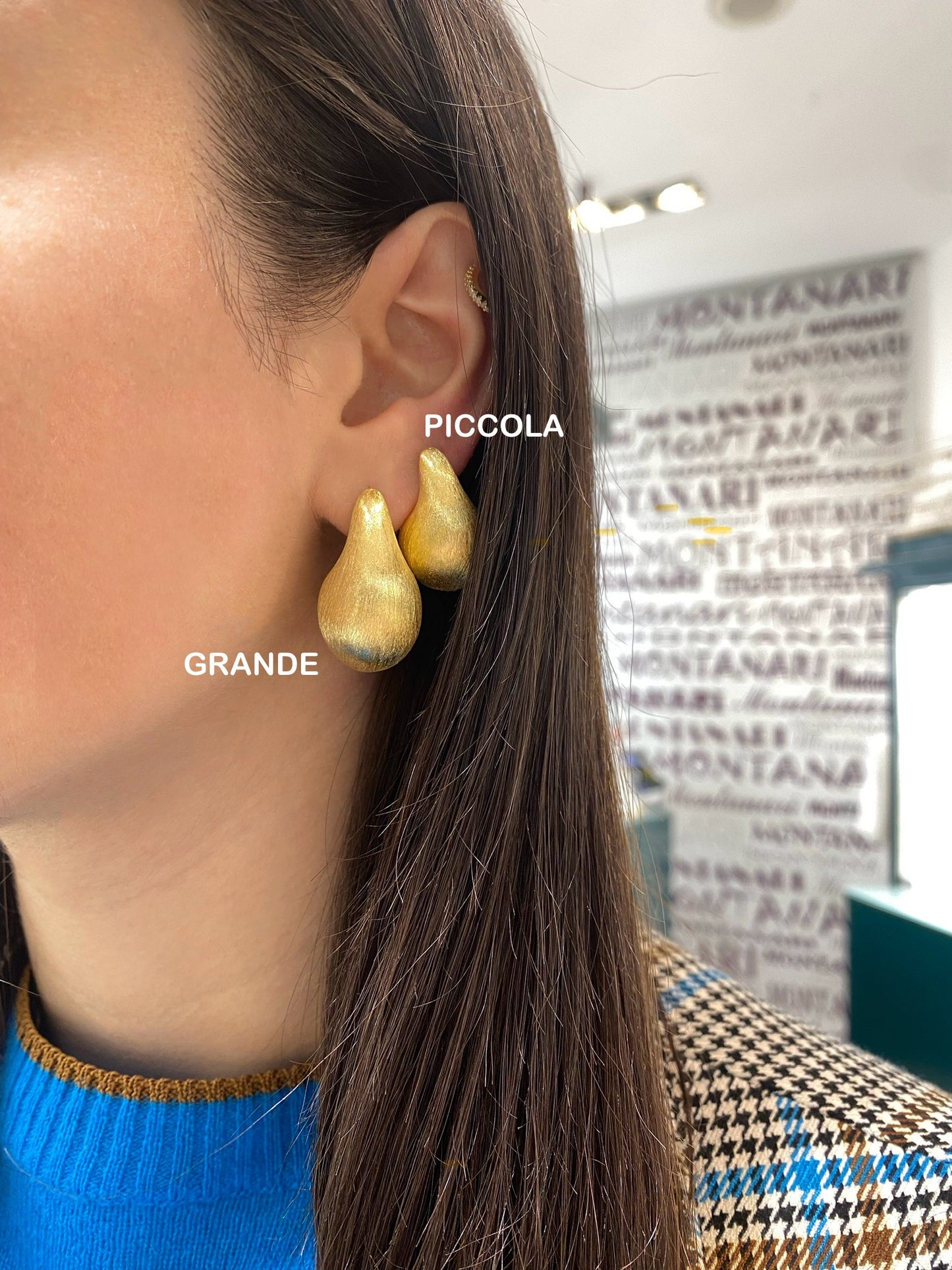 Orecchini Goccia Satinata Piccola