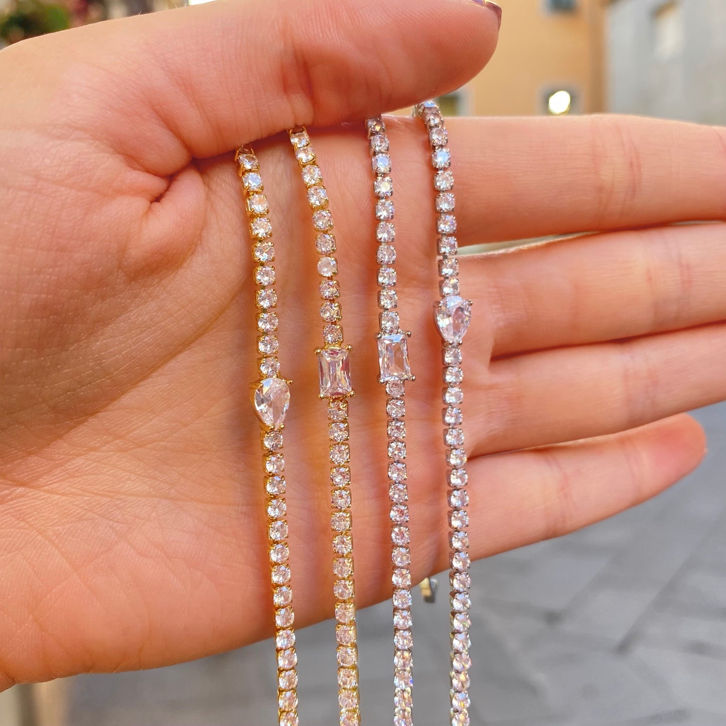 Bracciale tennis con centrale