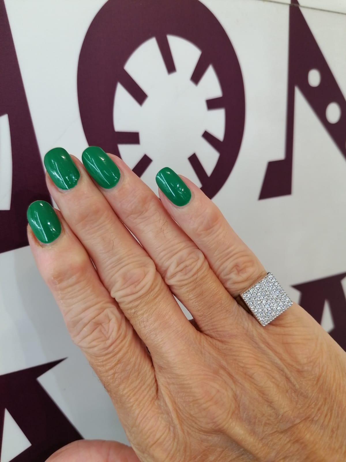 Chevalier quadrato rodio con zirconi