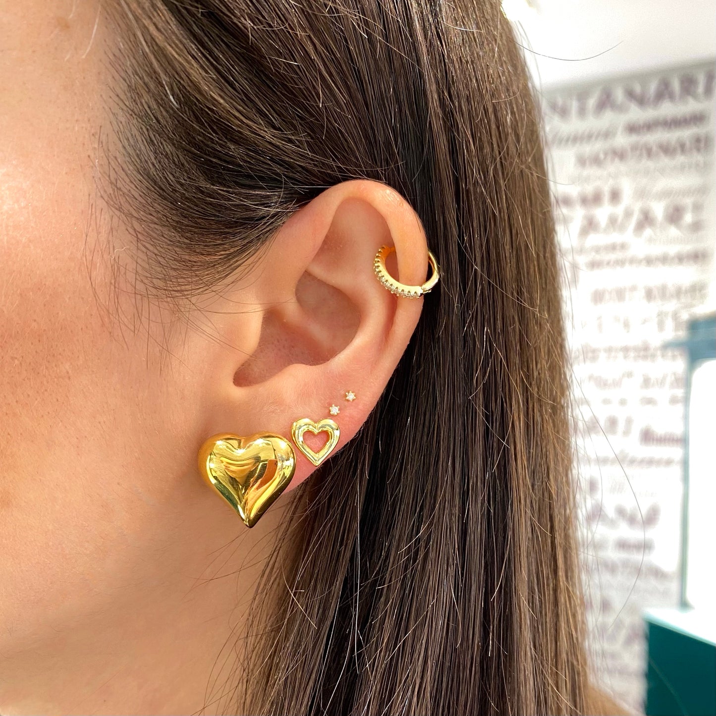 Orecchini Cuore Bombato