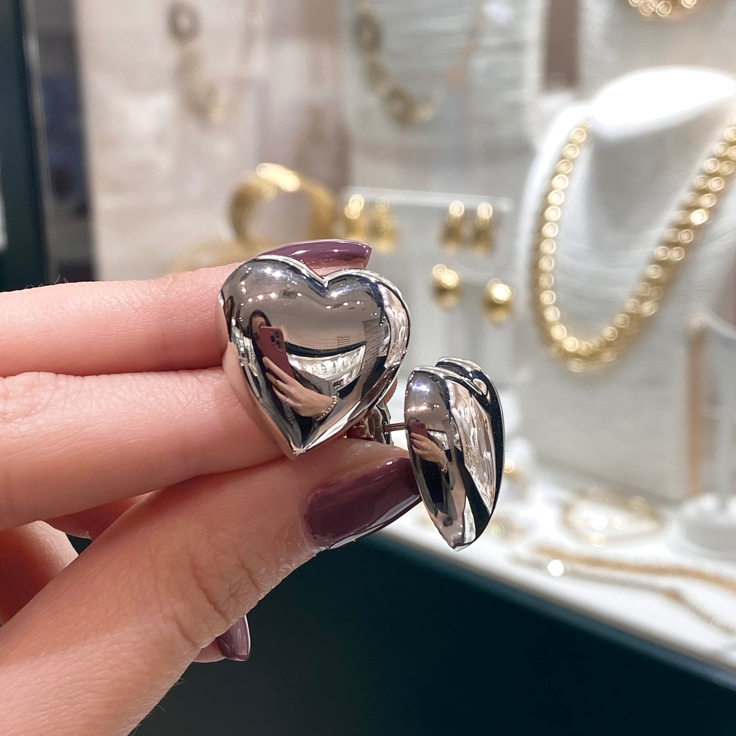 Orecchini cuore microfusione