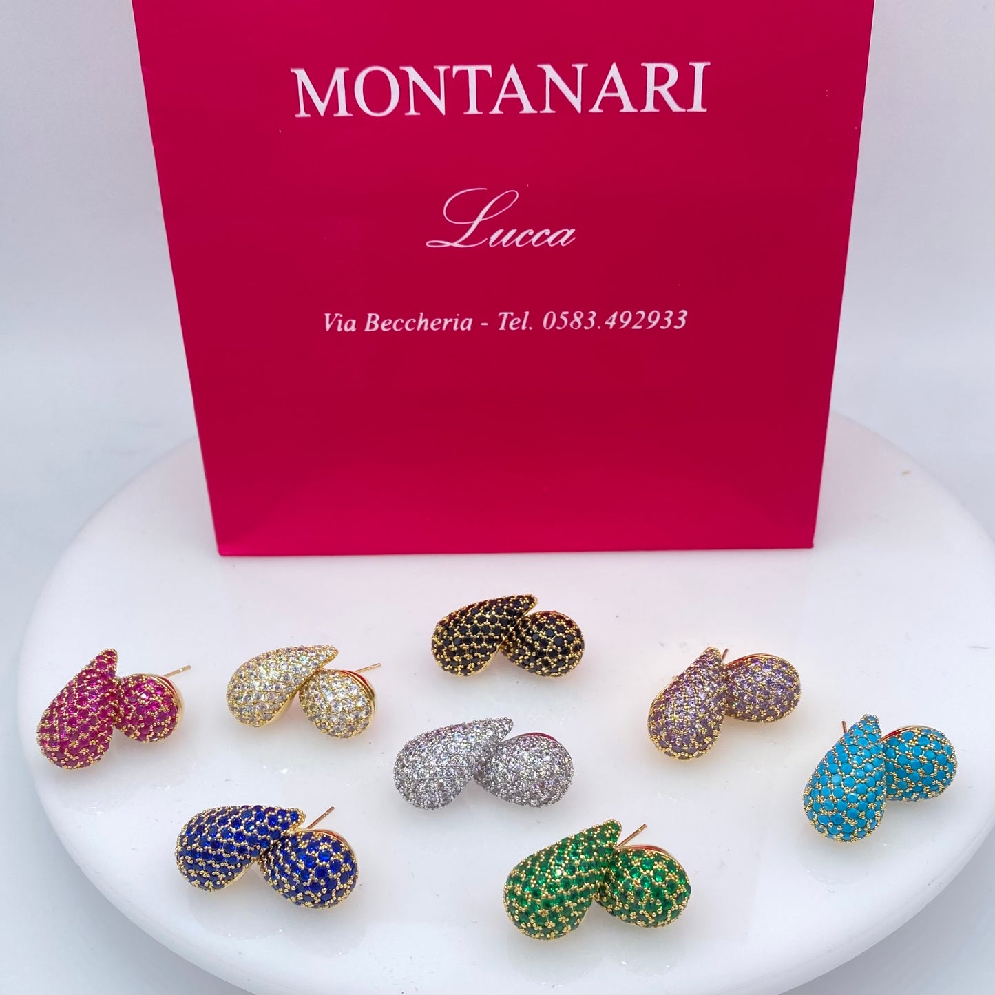 Orecchini goccia con zirconi