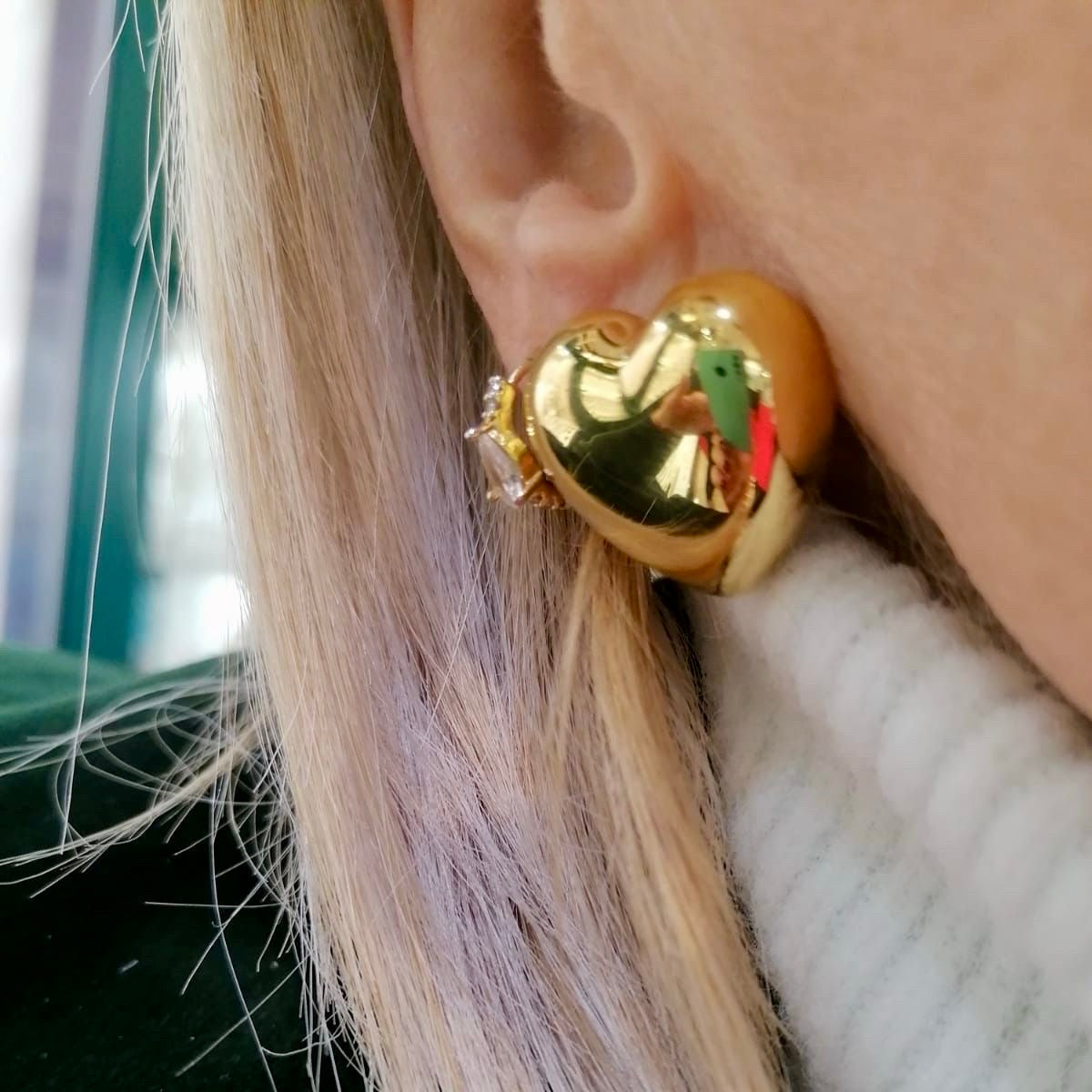 Orecchini cuore microfusione