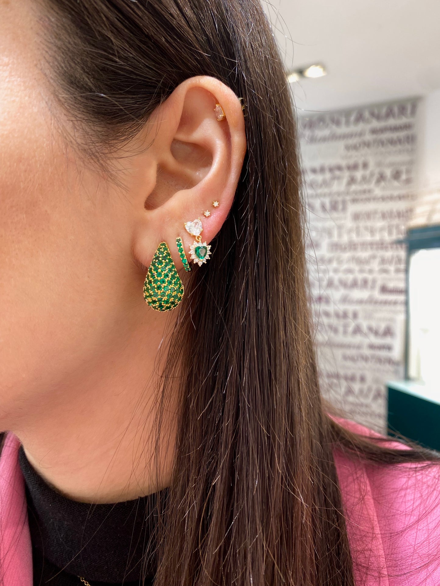 Orecchini goccia con zirconi